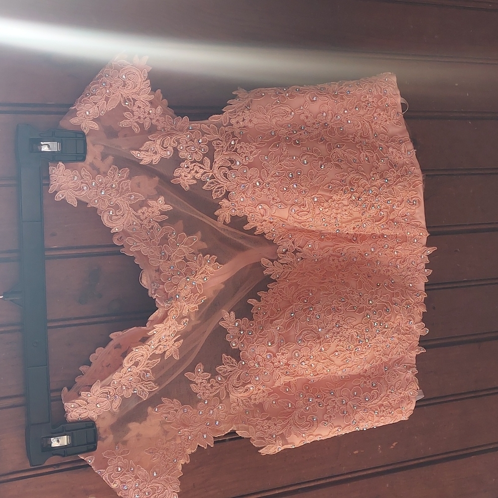 Peach prom dress